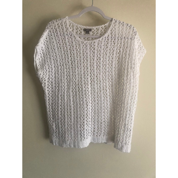 J. Jill Tops J Jill Womens Linen Blend Crochet Open Knit Top Poshmark
